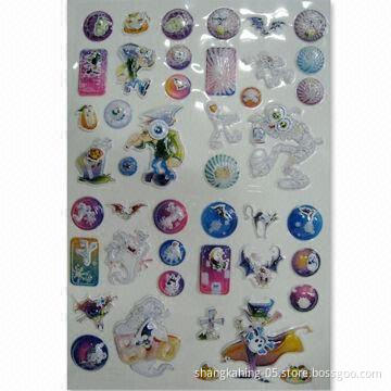 3-D Bubble Sticker with PVC Melting and Glow-in-dark Ink, Measuring 2 x 9cm, OEM Orders are Welcome